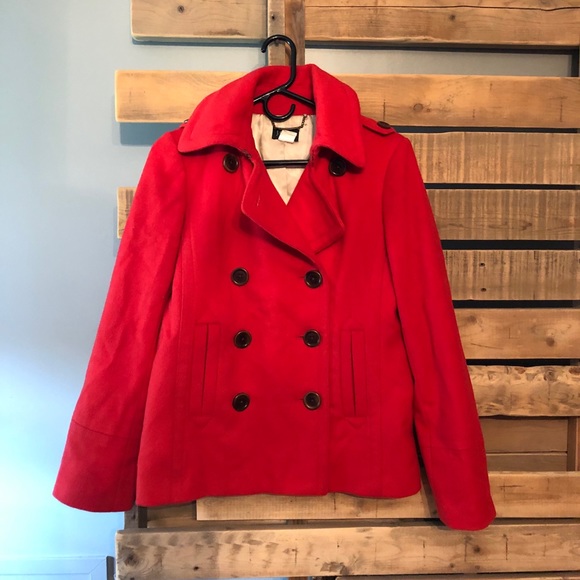 JCrew Pink Pea Coat - Picture 2 of 8